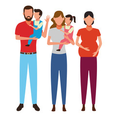 Obraz premium family avatar cartoon character