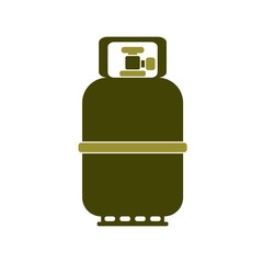 Camping gas bottle icon. Flat icon isolated