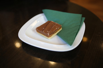 Millionaire Shortbread on White Plate