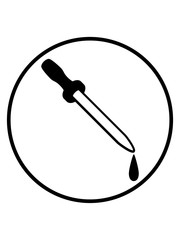 kreis logo forscher pipette flüssigkeit reagenzglas reagenzgläschen labor glas flasche messen wissenschaft forschen chemie alchemie testen behälter glas wissen lehre lernen