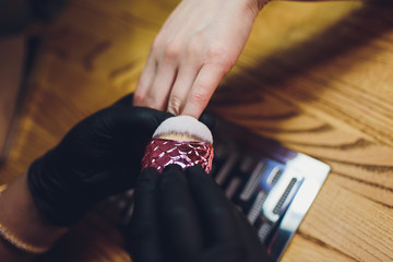 Universal brush made of natural bristles nail salon.