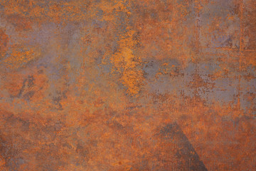Rust Surface. Close-up Of Dark Hard Rust On An Old Sheet Of Metal Texture. Grunge Rusty Old And Dirty Metal Plate. Iron Surface Full Area Background Pattern.