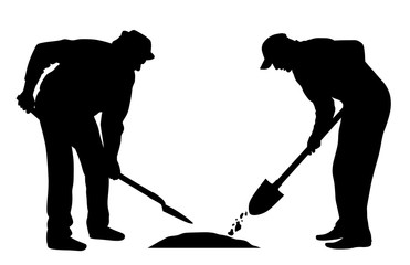 Workers with shovel