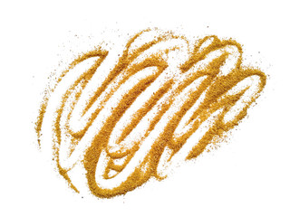 Wood powder or Wood sawdust. Wood powder on white background. Wood sawdust isolated on white background.