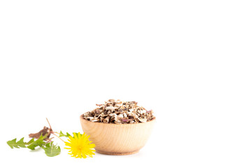 Bowl of Dandelion Root an Alternative Medicine