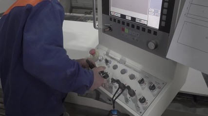 master manages stone cutting machine