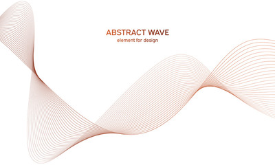 Abstract colorfull wave element for design. Digital frequency track equalizer. Stylized line art background.Vector illustration.Wave with lines created using blend tool.Curved wavy line, smooth stripe