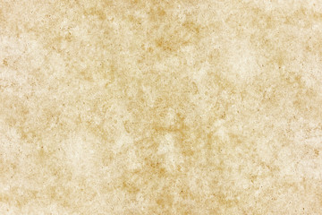 Yellow brown stained paper. Rustic grunge parchment. Empty copy space antique secret message background.