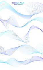 Abstract colorfull wave element for design. Digital frequency track equalizer. Stylized line art background.Vector illustration.Wave with lines created using blend tool.Curved wavy line, smooth stripe