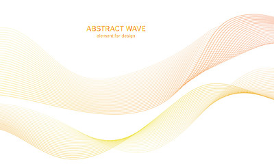 Abstract colorfull wave element for design. Digital frequency track equalizer. Stylized line art background.Vector illustration.Wave with lines created using blend tool.Curved wavy line, smooth stripe
