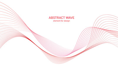 Abstract colorfull wave element for design. Digital frequency track equalizer. Stylized line art background.Vector illustration.Wave with lines created using blend tool.Curved wavy line, smooth stripe