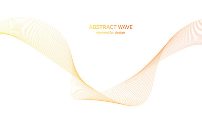 Abstract colorfull wave element for design. Digital frequency track equalizer. Stylized line art background.Vector illustration.Wave with lines created using blend tool.Curved wavy line, smooth stripe