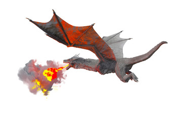 Naklejka premium dragon fly 3D render on white background