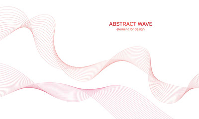 Abstract colorfull wave element for design. Digital frequency track equalizer. Stylized line art background.Vector illustration.Wave with lines created using blend tool.Curved wavy line, smooth stripe