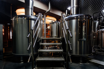 Craft beer production line in private microbrewery