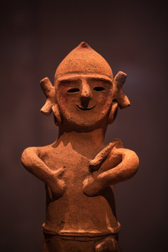 Haniwa : Terracotta Tomb Figurine, Warrior in Keiko Armor. Haniwa are terracotta figurines, reddish brown in colour and hollow.