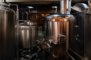 Craft beer production line in private microbrewery