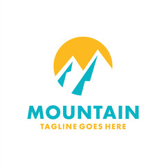 Fototapeta na wymiar Mountain Logo Design Inspiration. Flat Icon Vector. Modern And Creative Symbol.
