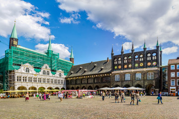 Obraz premium Marktplatz, Lübeck, Deutschland 