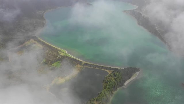 Lagoa do Fogo - See auf der Azoreninsel Sao Miguel aus der Luft