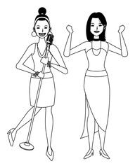 singer and dancer black and white