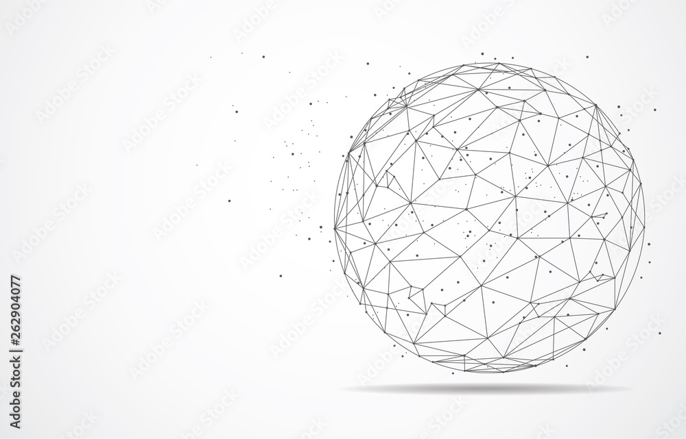 Poster global network connection. world map point and line composition concept of global business. vector i