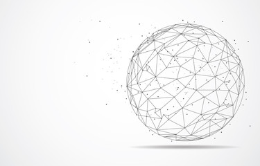 Global network connection. World map point and line composition concept of global business. Vector Illustration