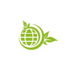 Earth globe icon logo design vector template