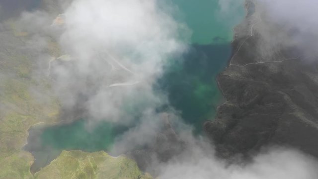 Lagoa do Fogo - See auf der Azoreninsel Sao Miguel aus der Luft