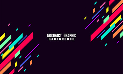 Abstract geometric colorful banner design on dark background for cover, business card, brochure. Vector illustration