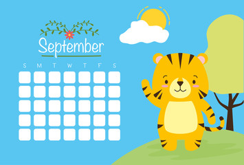 cute animals calendar