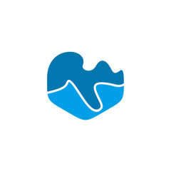 Wave icon logo design vector template