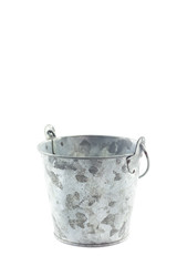 metal bucket on white background..
