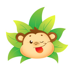 Smiley funny monkey face