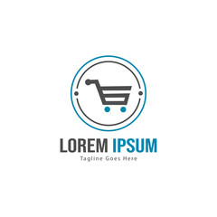 Shopping logo template design. Shopping logo with modern frame isolated on white background