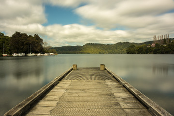 Jetty at Lake Tarwera approaching sunset