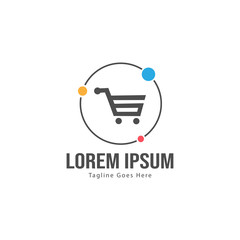 Shopping logo template design. Shopping logo with modern frame isolated on white background