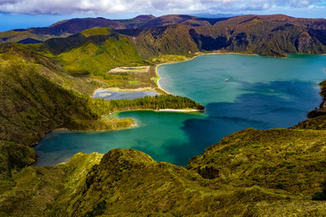 Azoren Insel aus der Luft - Sao Miguel