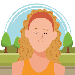 woman portrait avatar cartoon character