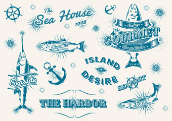 Vintage marine logos