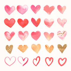 Valentine's Day icon watercolor set © Rawpixel.com