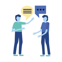 two man talk bubbles