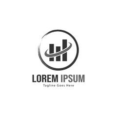 Chart logo template design. Chart logo with modern frame isolated on white background