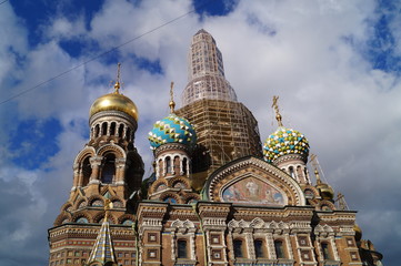 Fototapeta premium church, cathedral resurrection of the christ marker, Saint-Petersburg, Russia