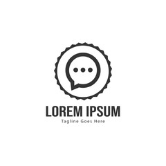 Chat logo template design. Chat logo with modern frame isolated on white background