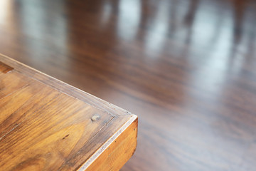 angle of brown wood table furniture