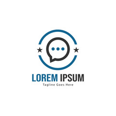 Chat logo template design. Chat logo with modern frame isolated on white background