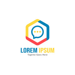 Chat logo template design. Chat logo with modern frame isolated on white background