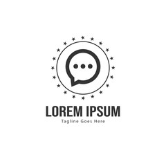 Chat logo template design. Chat logo with modern frame isolated on white background