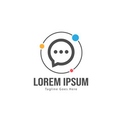 Chat logo template design. Chat logo with modern frame isolated on white background